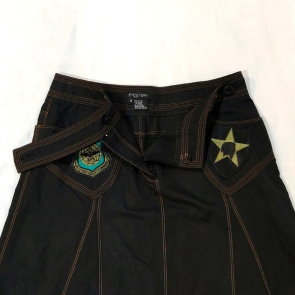 Skirt Streetwear Customized Patchwork Midi Detailed Zip Waist Belt Loop Black - Picture 13 of 15